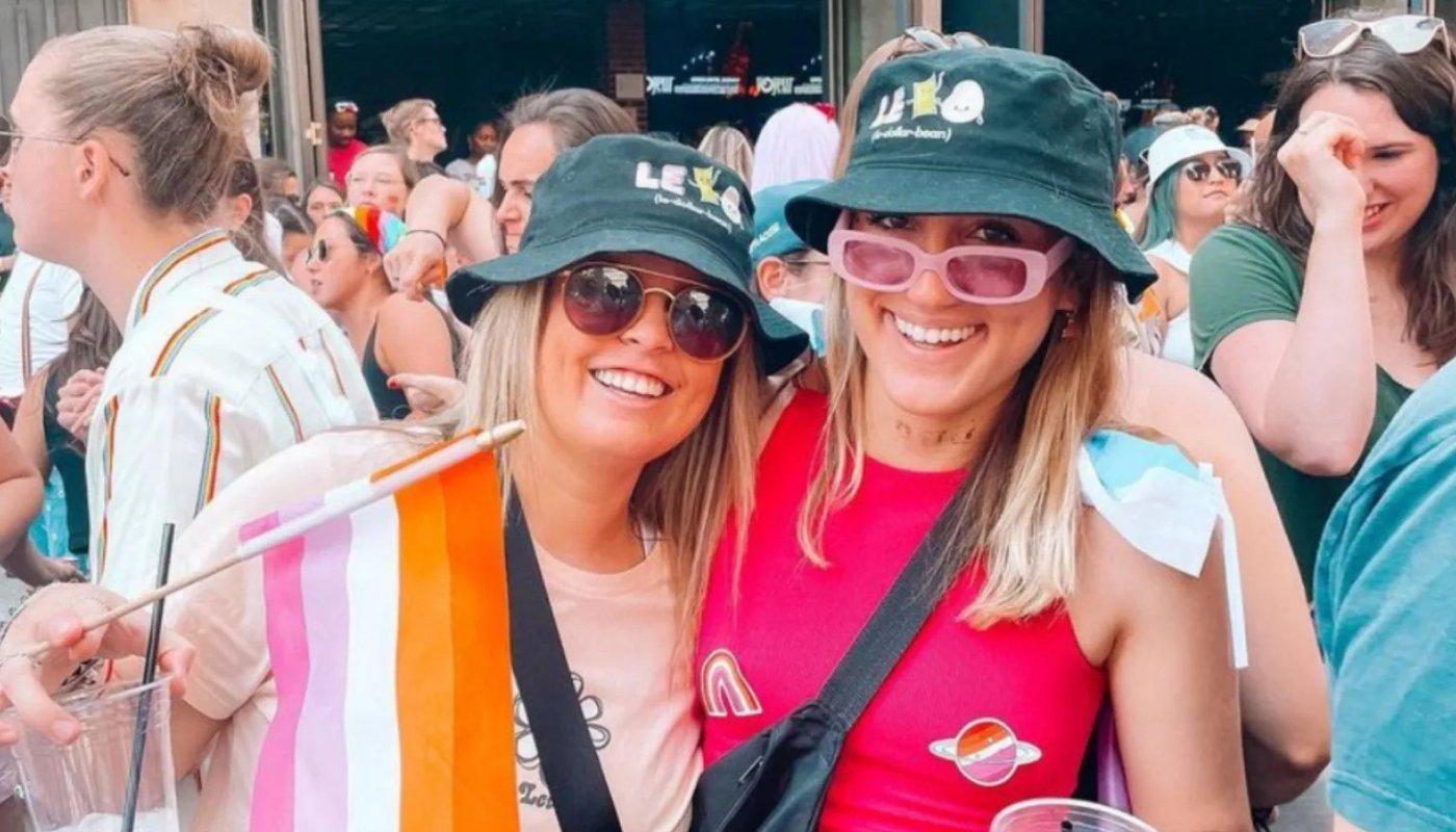 tiktok creators wearing merch at pride event